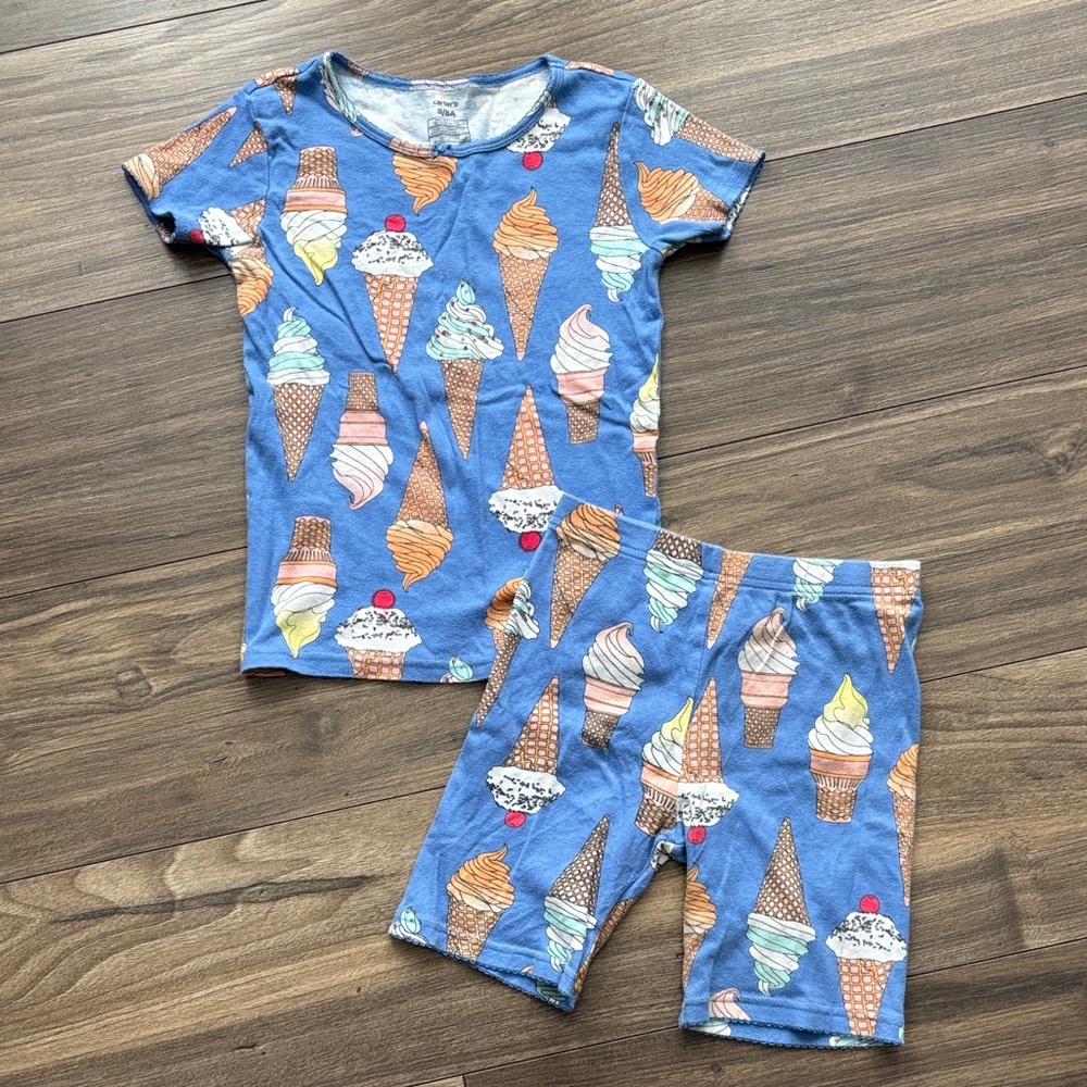 ☀️2/$15 Ice Cream Print Kids Pajamas Set